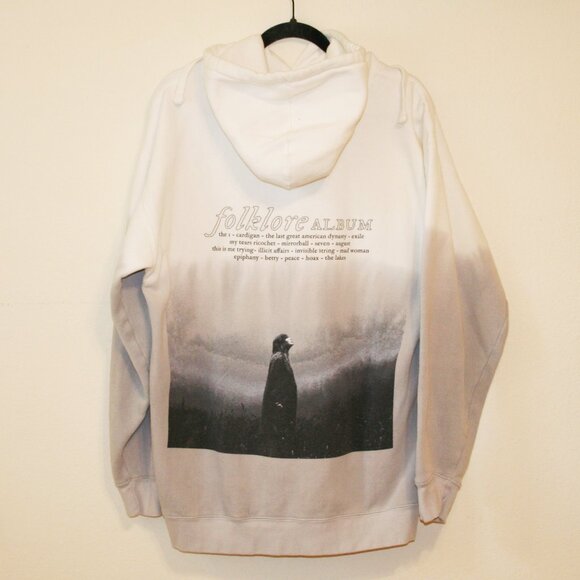Taylor Swift - Folklore Grey Ombre Hoodie Sweatshirt Size Large - Picture 3 of 5